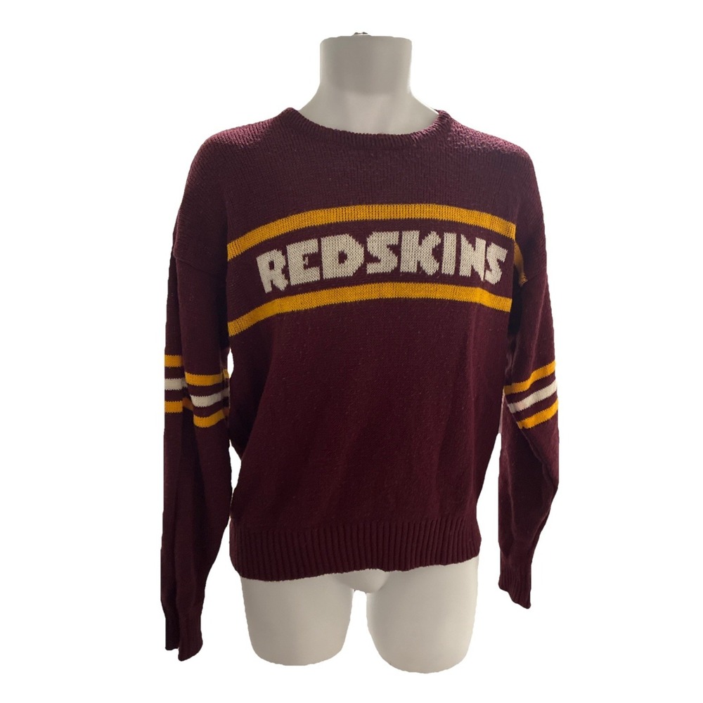 Vintage 80s Washington Redskins Cliff Engle Knit Sweater NFL Mens Large USA Made